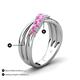 5 - Miesha 0.53 ctw Pink Sapphire Crossover 7 Stone Wedding Band 