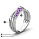 5 - Miesha 0.39 ctw Amethyst Crossover 7 Stone Wedding Band 