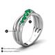 5 - Miesha 0.39 ctw Emerald Crossover 7 Stone Wedding Band 