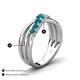 5 - Miesha 0.49 ctw Blue Diamond Crossover 7 Stone Wedding Band 