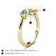 5 - Lysha 1.45 ctw GIA Certified Natural Diamond Pear Shape (7x5 mm) & Peridot Cushion Shape (5.00 mm) Toi Et Moi Engagement Ring 