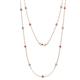 1 - Lien (13 Stn/3mm) Pink Tourmaline and Diamond on Cable Necklace 