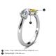 5 - Lysha 1.61 ctw GIA Certified Natural Diamond Pear Shape (7x5 mm) & Lab Created Yellow Sapphire Cushion Shape (5.00 mm) Toi Et Moi Engagement Ring 