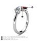 5 - Lysha 1.55 ctw GIA Certified Natural Diamond Pear Shape (7x5 mm) & Red Garnet Cushion Shape (5.00 mm) Toi Et Moi Engagement Ring 
