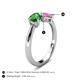5 - Lysha 1.61 ctw Green Garnet Pear Shape (7x5 mm) & Lab Created Pink Sapphire Cushion Shape (5.00 mm) Toi Et Moi Engagement Ring 