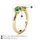 5 - Lysha 1.30 ctw Green Garnet Pear Shape (7x5 mm) & Citrine Cushion Shape (5.00 mm) Toi Et Moi Engagement Ring 