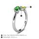 5 - Lysha 1.45 ctw Green Garnet Pear Shape (7x5 mm) & Peridot Cushion Shape (5.00 mm) Toi Et Moi Engagement Ring 