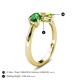 5 - Lysha 1.45 ctw Green Garnet Pear Shape (7x5 mm) & Peridot Cushion Shape (5.00 mm) Toi Et Moi Engagement Ring 