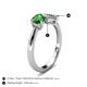 5 - Lysha 1.30 ctw Green Garnet Pear Shape (7x5 mm) & Lab Grown Diamond Cushion Shape (5.00 mm) Toi Et Moi Engagement Ring 