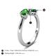 5 - Lysha 1.35 ctw Green Garnet Pear Shape (7x5 mm) & Lab Created Emerald Cushion Shape (5.00 mm) Toi Et Moi Engagement Ring 