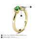 5 - Lysha 1.30 ctw Green Garnet Pear Shape (7x5 mm) & Natural Diamond Cushion Shape (5.00 mm) Toi Et Moi Engagement Ring 