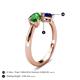 5 - Lysha 1.61 ctw Green Garnet Pear Shape (7x5 mm) & Lab Created Blue Sapphire Cushion Shape (5.00 mm) Toi Et Moi Engagement Ring 