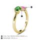 5 - Lysha 1.61 ctw Green Garnet Pear Shape (7x5 mm) & Lab Created Pink Sapphire Cushion Shape (5.00 mm) Toi Et Moi Engagement Ring 