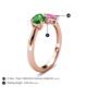 5 - Lysha 1.61 ctw Green Garnet Pear Shape (7x5 mm) & Lab Created Pink Sapphire Cushion Shape (5.00 mm) Toi Et Moi Engagement Ring 
