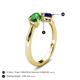 5 - Lysha 1.61 ctw Green Garnet Pear Shape (7x5 mm) & Lab Created Blue Sapphire Cushion Shape (5.00 mm) Toi Et Moi Engagement Ring 