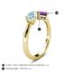 5 - Lysha 1.10 ctw Aquamarine Pear Shape (7x5 mm) & Amethyst Cushion Shape (5.00 mm) Toi Et Moi Engagement Ring 