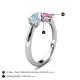 5 - Lysha 1.41 ctw Aquamarine Pear Shape (7x5 mm) & Lab Created Pink Sapphire Cushion Shape (5.00 mm) Toi Et Moi Engagement Ring 