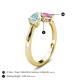 5 - Lysha 1.41 ctw Aquamarine Pear Shape (7x5 mm) & Lab Created Pink Sapphire Cushion Shape (5.00 mm) Toi Et Moi Engagement Ring 