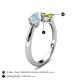 5 - Lysha 1.25 ctw Aquamarine Pear Shape (7x5 mm) & Peridot Cushion Shape (5.00 mm) Toi Et Moi Engagement Ring 