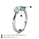 5 - Lysha 1.41 ctw Aquamarine Pear Shape (7x5 mm) & Lab Created Alexandrite Cushion Shape (5.00 mm) Toi Et Moi Engagement Ring 