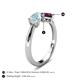 5 - Lysha 1.22 ctw Aquamarine Pear Shape (7x5 mm) & Rhodolite Garnet Cushion Shape (5.00 mm) Toi Et Moi Engagement Ring 