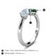 5 - Lysha 1.15 ctw Aquamarine Pear Shape (7x5 mm) & Lab Created Emerald Cushion Shape (5.00 mm) Toi Et Moi Engagement Ring 