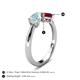 5 - Lysha 1.41 ctw Aquamarine Pear Shape (7x5 mm) & Lab Created Ruby Cushion Shape (5.00 mm) Toi Et Moi Engagement Ring 