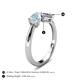5 - Lysha 1.10 ctw Aquamarine Pear Shape (7x5 mm) & Natural Diamond Cushion Shape (5.00 mm) Toi Et Moi Engagement Ring 