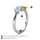 5 - Lysha 1.10 ctw Aquamarine Pear Shape (7x5 mm) & Citrine Cushion Shape (5.00 mm) Toi Et Moi Engagement Ring 