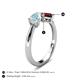 5 - Lysha 1.35 ctw Aquamarine Pear Shape (7x5 mm) & Red Garnet Cushion Shape (5.00 mm) Toi Et Moi Engagement Ring 