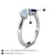 5 - Lysha 1.41 ctw Aquamarine Pear Shape (7x5 mm) & Lab Created Blue Sapphire Cushion Shape (5.00 mm) Toi Et Moi Engagement Ring 