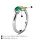 5 - Lysha 1.45 ctw Emerald Pear Shape (7x5 mm) & Peridot Cushion Shape (5.00 mm) Toi Et Moi Engagement Ring 