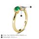 5 - Lysha 1.30 ctw Emerald Pear Shape (7x5 mm) & Lab Grown Diamond Cushion Shape (5.00 mm) Toi Et Moi Engagement Ring 
