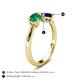 5 - Lysha 1.61 ctw Emerald Pear Shape (7x5 mm) & Lab Created Blue Sapphire Cushion Shape (5.00 mm) Toi Et Moi Engagement Ring 
