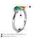 5 - Lysha 1.30 ctw Emerald Pear Shape (7x5 mm) & Citrine Cushion Shape (5.00 mm) Toi Et Moi Engagement Ring 