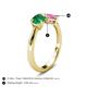 5 - Lysha 1.61 ctw Emerald Pear Shape (7x5 mm) & Lab Created Pink Sapphire Cushion Shape (5.00 mm) Toi Et Moi Engagement Ring 