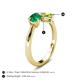 5 - Lysha 1.45 ctw Emerald Pear Shape (7x5 mm) & Peridot Cushion Shape (5.00 mm) Toi Et Moi Engagement Ring 