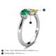 5 - Lysha 1.61 ctw Emerald Pear Shape (7x5 mm) & Lab Created Yellow Sapphire Cushion Shape (5.00 mm) Toi Et Moi Engagement Ring 
