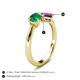5 - Lysha 1.30 ctw Emerald Pear Shape (7x5 mm) & Amethyst Cushion Shape (5.00 mm) Toi Et Moi Engagement Ring 