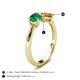 5 - Lysha 1.30 ctw Emerald Pear Shape (7x5 mm) & Citrine Cushion Shape (5.00 mm) Toi Et Moi Engagement Ring 