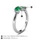 5 - Lysha 1.61 ctw Emerald Pear Shape (7x5 mm) & Lab Created Alexandrite Cushion Shape (5.00 mm) Toi Et Moi Engagement Ring 