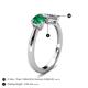 5 - Lysha 1.30 ctw Emerald Pear Shape (7x5 mm) & Lab Grown Diamond Cushion Shape (5.00 mm) Toi Et Moi Engagement Ring 