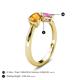 5 - Lysha 1.46 ctw Citrine Pear Shape (7x5 mm) & Lab Created Pink Sapphire Cushion Shape (5.00 mm) Toi Et Moi Engagement Ring 