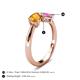 5 - Lysha 1.46 ctw Citrine Pear Shape (7x5 mm) & Lab Created Pink Sapphire Cushion Shape (5.00 mm) Toi Et Moi Engagement Ring 