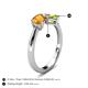 5 - Lysha 1.30 ctw Citrine Pear Shape (7x5 mm) & Peridot Cushion Shape (5.00 mm) Toi Et Moi Engagement Ring 
