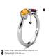 5 - Lysha 1.27 ctw Citrine Pear Shape (7x5 mm) & Rhodolite Garnet Cushion Shape (5.00 mm) Toi Et Moi Engagement Ring 