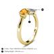 5 - Lysha 1.15 ctw Citrine Pear Shape (7x5 mm) & Natural Diamond Cushion Shape (5.00 mm) Toi Et Moi Engagement Ring 