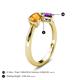 5 - Lysha 1.15 ctw Citrine Pear Shape (7x5 mm) & Amethyst Cushion Shape (5.00 mm) Toi Et Moi Engagement Ring 