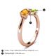 5 - Lysha 1.30 ctw Citrine Pear Shape (7x5 mm) & Peridot Cushion Shape (5.00 mm) Toi Et Moi Engagement Ring 