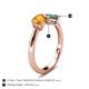5 - Lysha 1.46 ctw Citrine Pear Shape (7x5 mm) & Lab Created Alexandrite Cushion Shape (5.00 mm) Toi Et Moi Engagement Ring 
